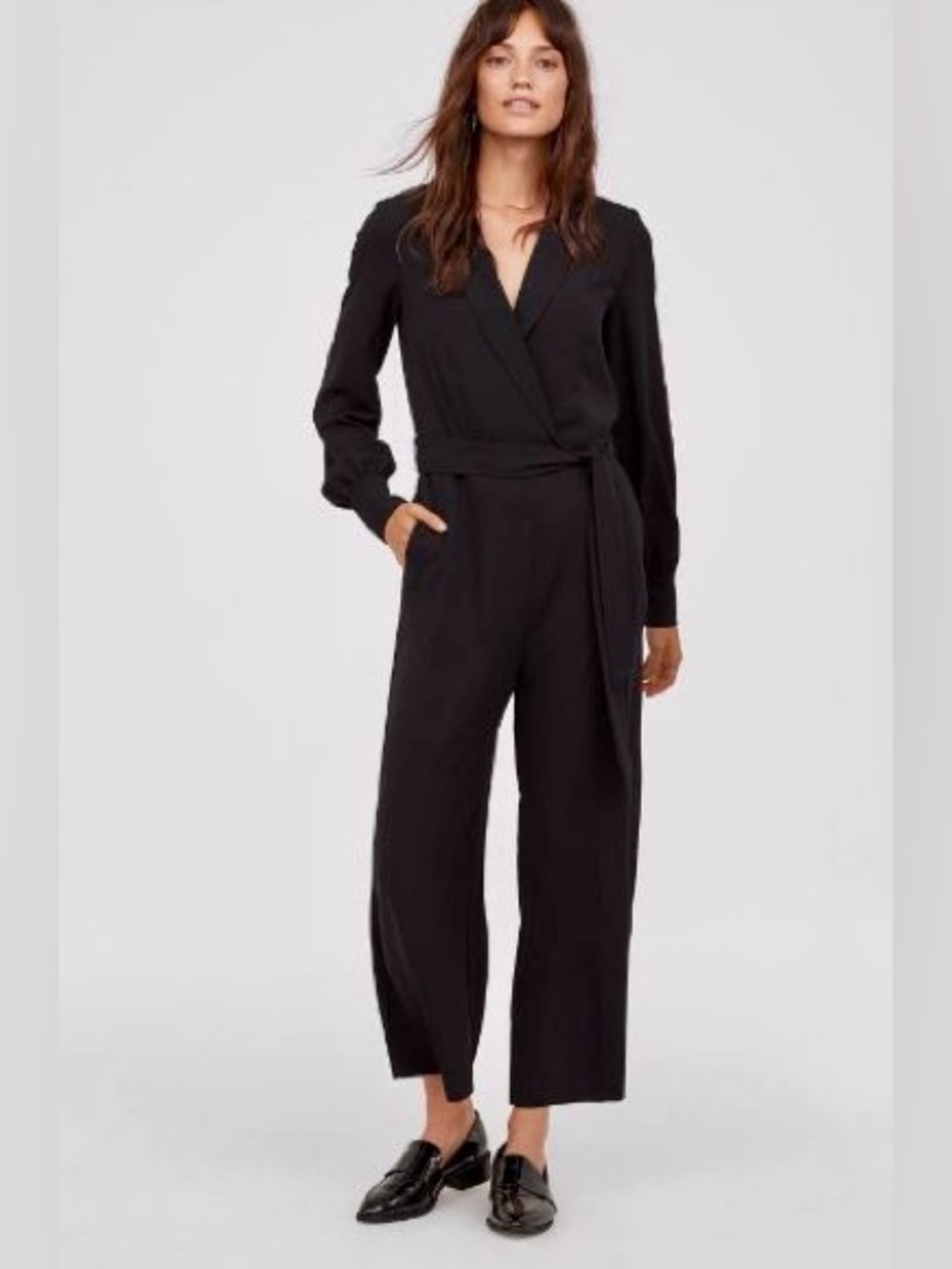 H&M v-neck black jumpsuit